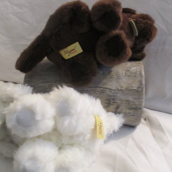 Aurora Miyoni Tots Lab Puppies 8" Plush Brown & White Labrad Puppies - Picture 11 of 13